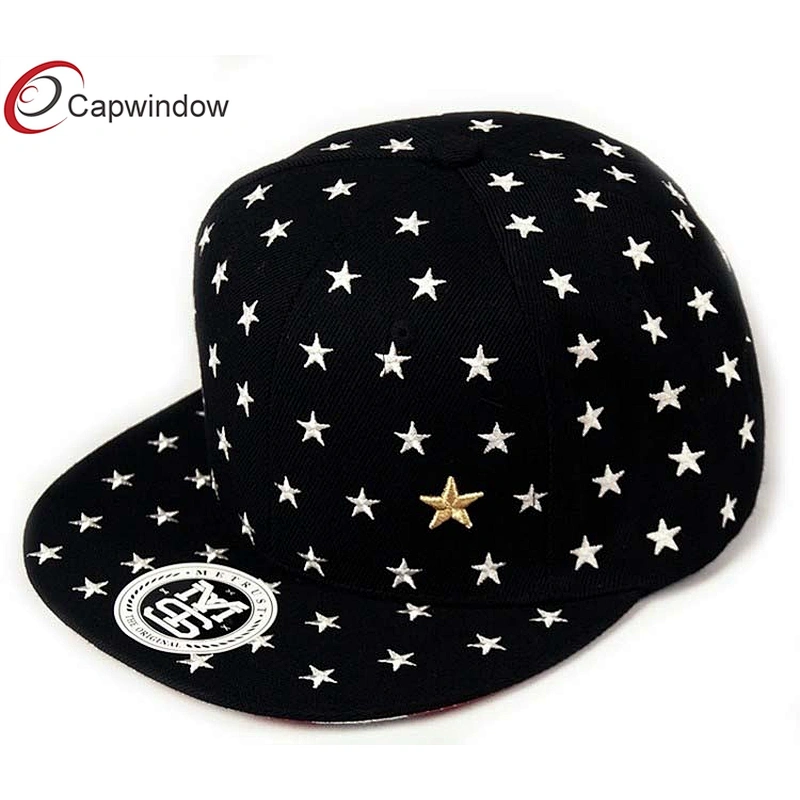 100% Wool Baseball Caps With Allover White 3D Star Embroidery