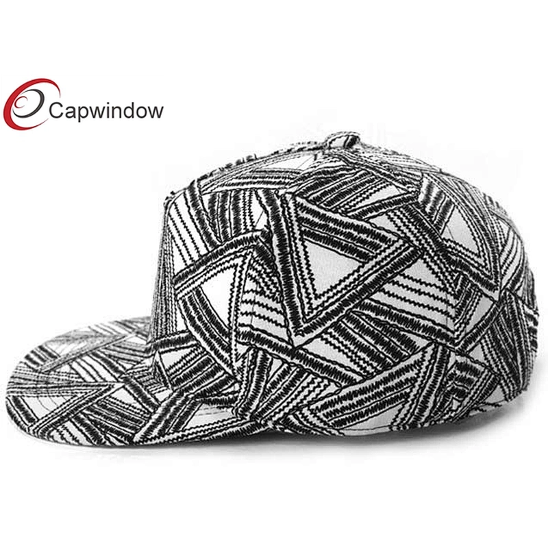 Black Triangle Pattern Printing Hip Hop Baseball Caps With 3D Embroidery On Back