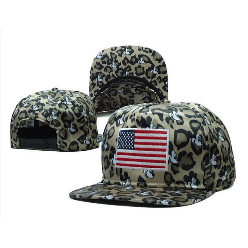 6 Panel Camouflage Snapback Baseball Cap With 3D Embroidery On The Crown