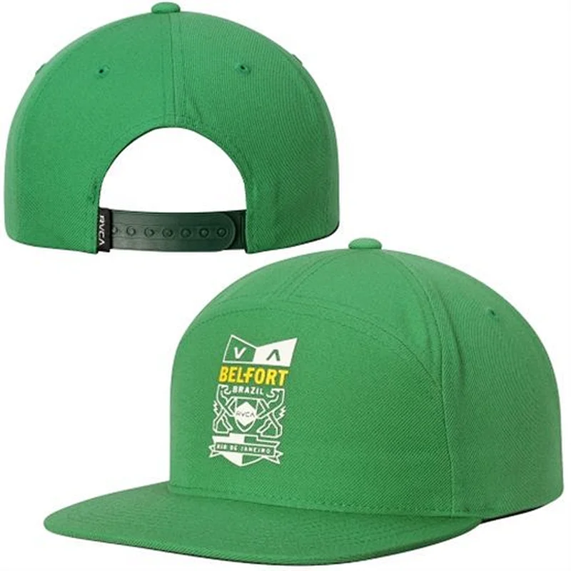 Green Vitor Sports Adjustable Snapback Hat with Heat-Sealed Graphics