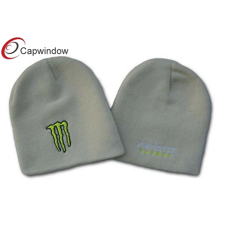 Skiing Beanie Winter Hats With 3D Monster Embroidery Logo On Front