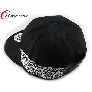 Amoeba Printing Around Crown Flat Brim Baseball Hats With Plastic Snap Closure