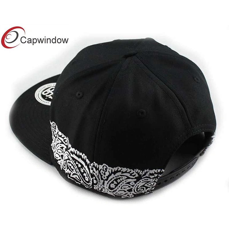 Amoeba Printing Around Crown Flat Brim Baseball Hats With Plastic Snap Closure