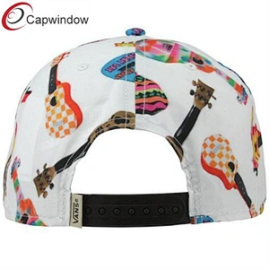 Casual Friday Snapback Adjustable Hat of White Ukuleles with Sublimated Graphics