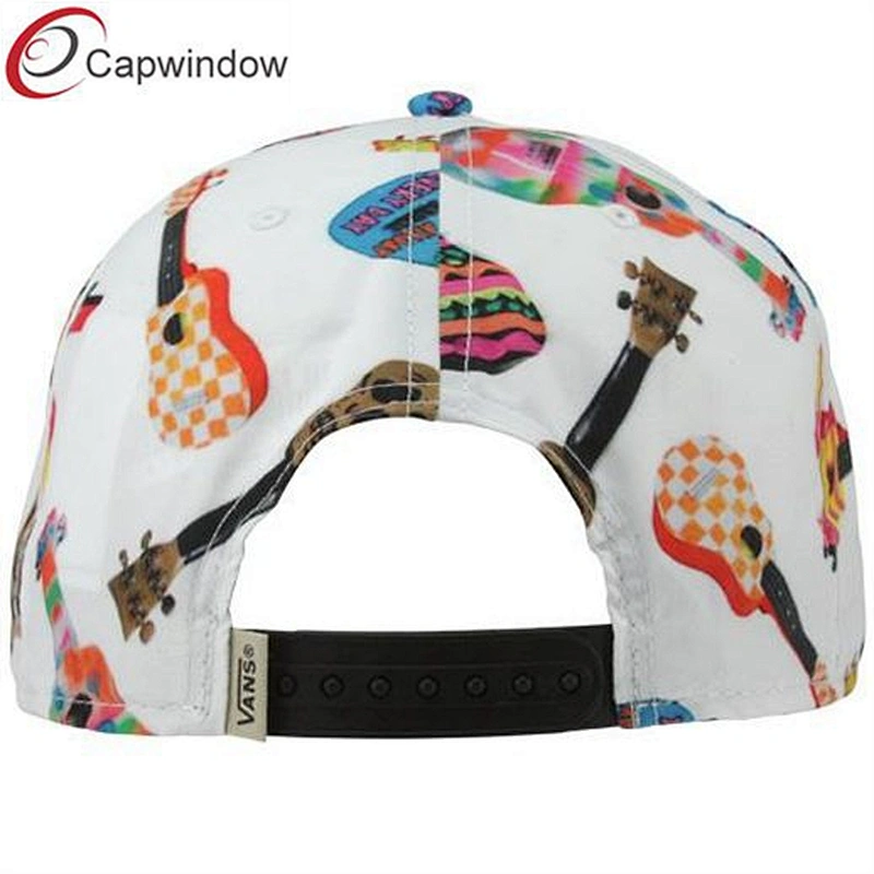Casual Friday Snapback Adjustable Hat of White Ukuleles with Sublimated Graphics