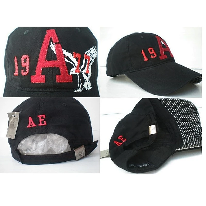 Stone Washed Heavy Cotton Twill Golf Baseball Hats With Printed Hawk Pattern