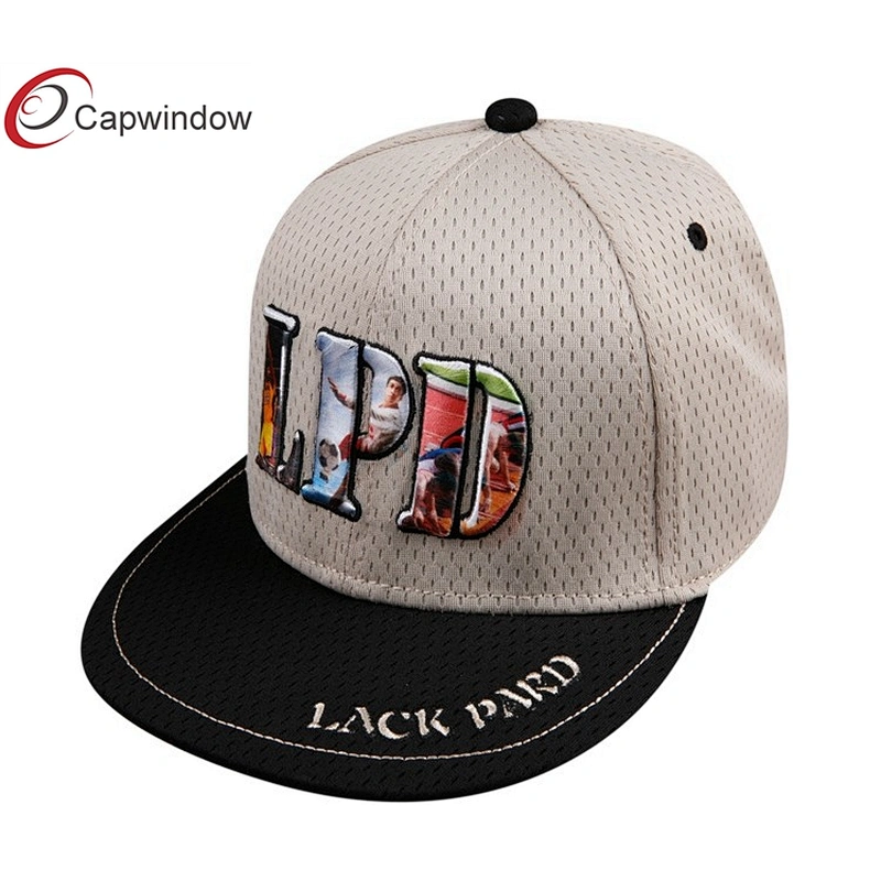 3D Sublimation Printing Embroidery Snapback Baseball Cap With Mesh Fabric