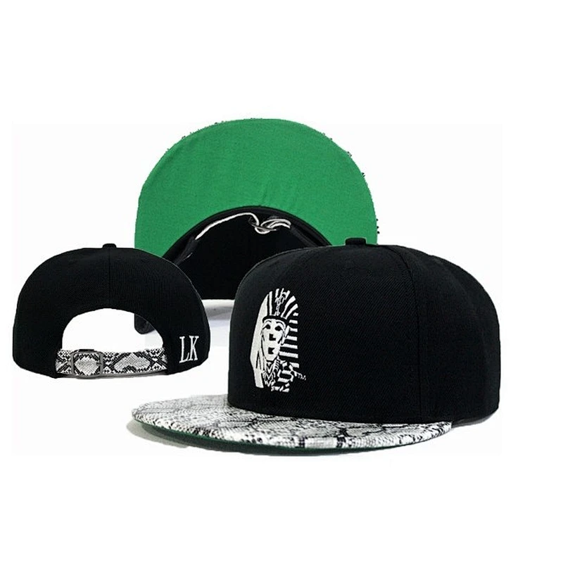 Leopard-Print Leather Custom Strapback Cap With Metal Bucker Buckle Closure