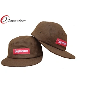 Grey Worsted Wool Baseball Caps With Woven Label On Front