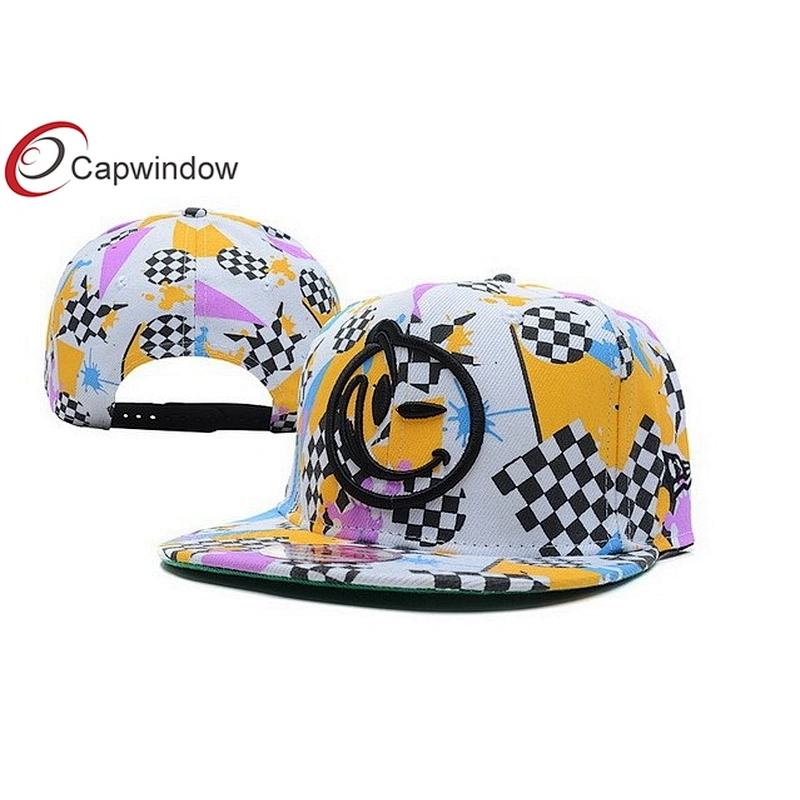 Allover Triangle Printed Custom Strapback Cap With Plastic Hole Closure