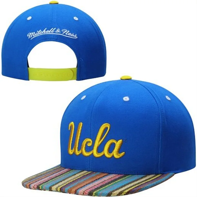 Ucla Bruins Light Blue Native Stripe Adjustable Snapback Hat with 3D Embroidery