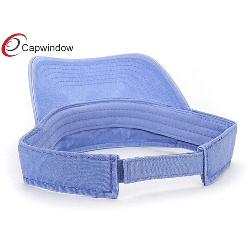 Butterfly Flat Embroidery Tennis Sun Visor With Washed Denim Fabric