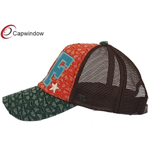 CF Patching Embroidery Trucker Mesh Caps With A Leather Strap Closure