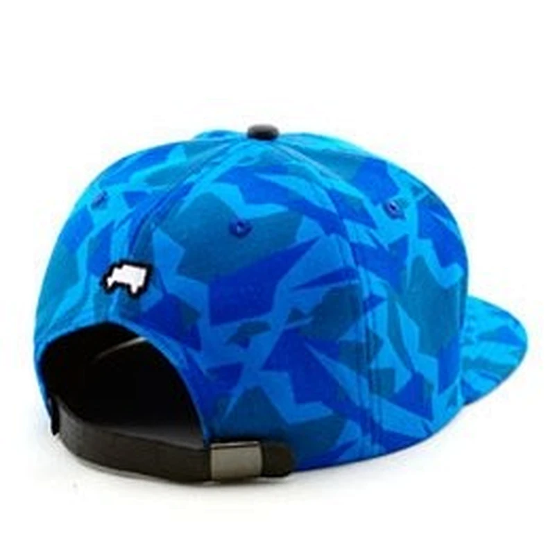 Blue Irregular Figure Pattern Printing Childrens Baseball Caps With 3D Logo