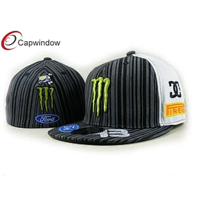 Ford And 43 Embroidery On Peak Racing Baseball Caps With Elastic Fitted Sweatband