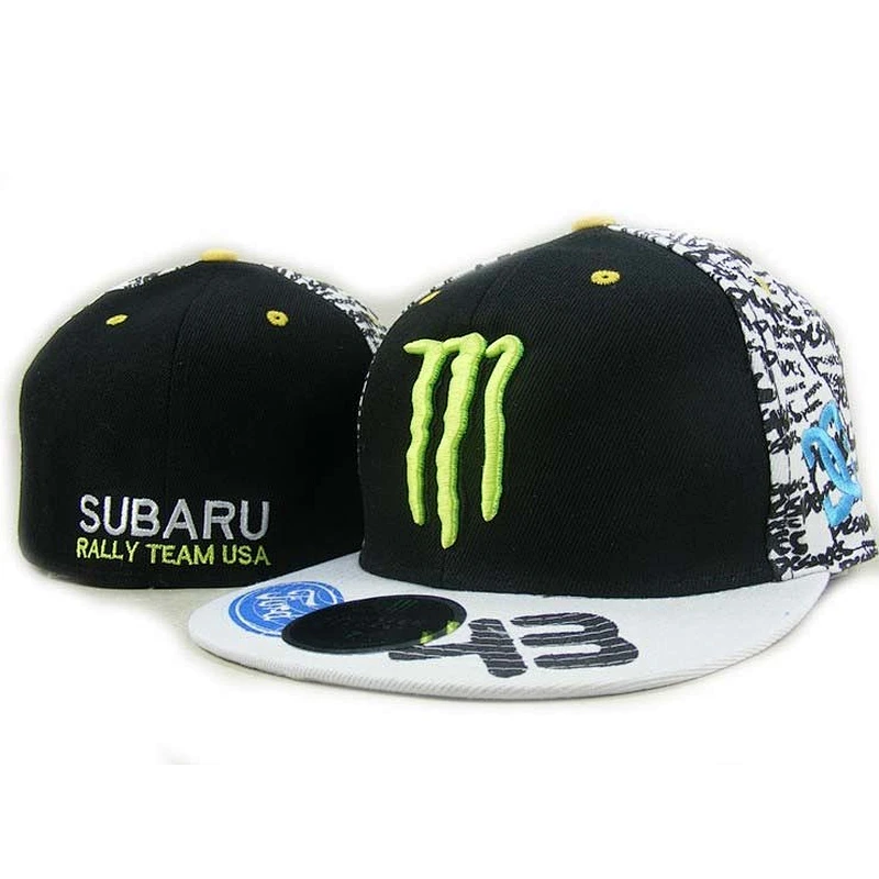 3D Embroidery Fitted Baseball Hats With White And Black Checks Printed Fabric