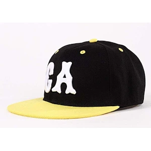 GA 3D Embroidery Snapback Baseball Cap With Yellow Peak