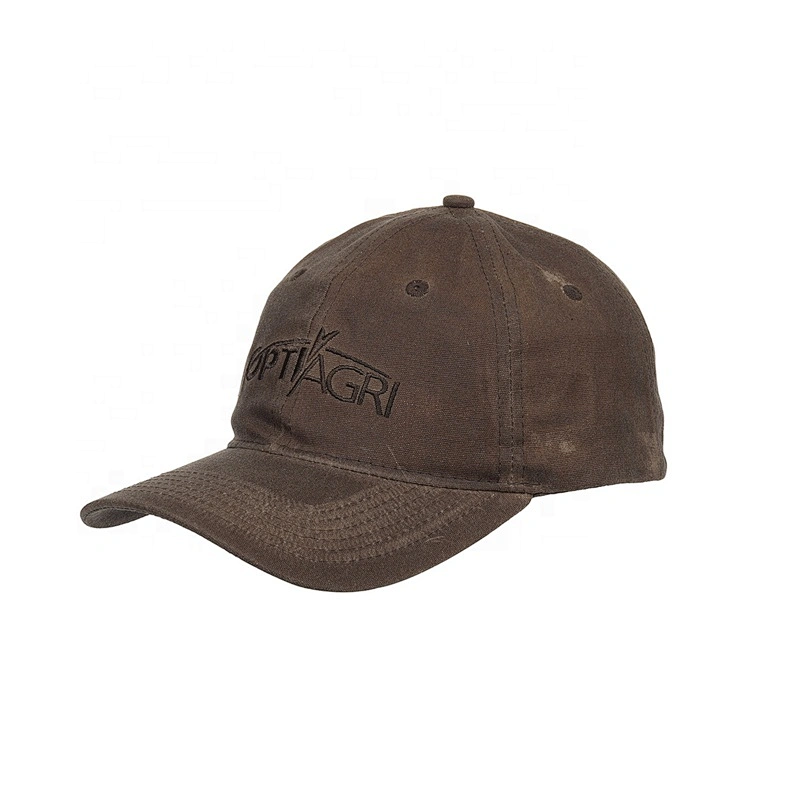 2021 New Designed Wholesale Sports Custom Oilskin Chocolate Brown Baseball Cap Canvas Cotton Dad Hat