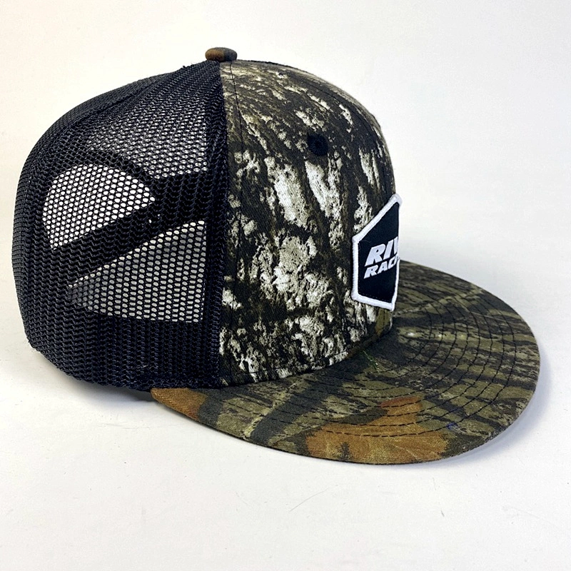 Forest Camouflage Flat Brim Hat Snapback Trucker Cap for Adults