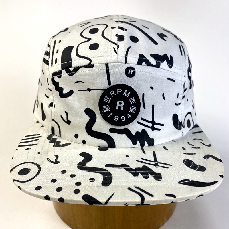 Hot Selling 5 Panel Flat Brim 100% Cotton Polyester Allover Printing Camper Cap  Outdoor Camper Hat Snapback Flat Brim Cap