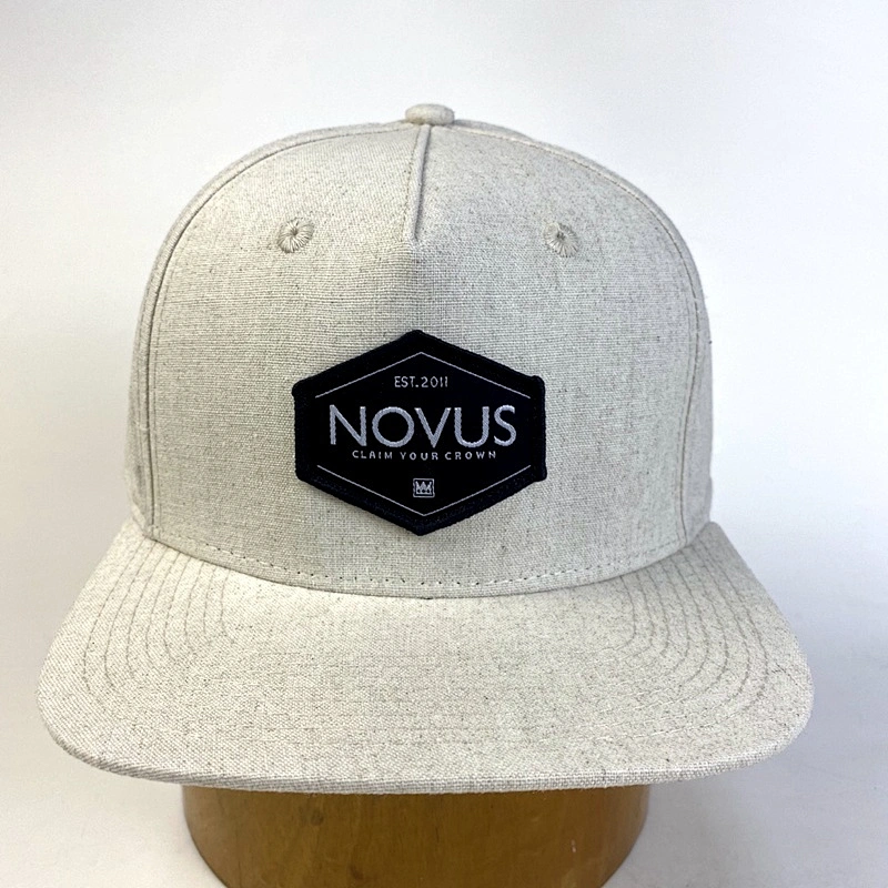 Custom Hemp Cotton Snap Back Hat Woven Patch Logo Flat Brim Snapback Hip Hop Caps Hats