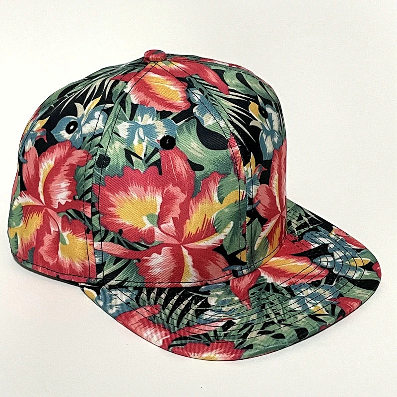 Blank Floral Sublimation Hat Wholesale Hip Hop Caps Sports Snapback Cap Custom Hats Embroidery Snapback Gorras Promotion Hat