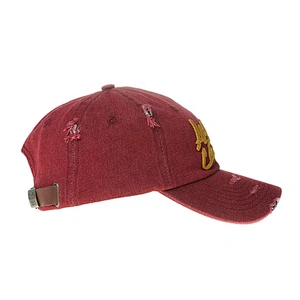 Wholesale Distressed Washed Cotton Denim Embroidered 6 Panel Snapback Baseball Vintage Dad Cap for Men