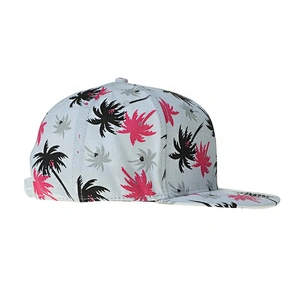 New Design Hawaiian Floral Pattern Snapback Wholesale Cap Hat Summer Beach Hat Popular Fashion Sports Hip Hop Cap