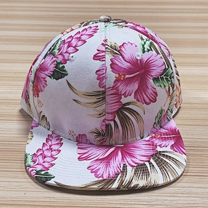 Wholesale Premium Blank Floral Flat Bill Hat Plain Caps for Printing Summer Hawaii Cap Beach Sports Snapback Hat for Sublimation