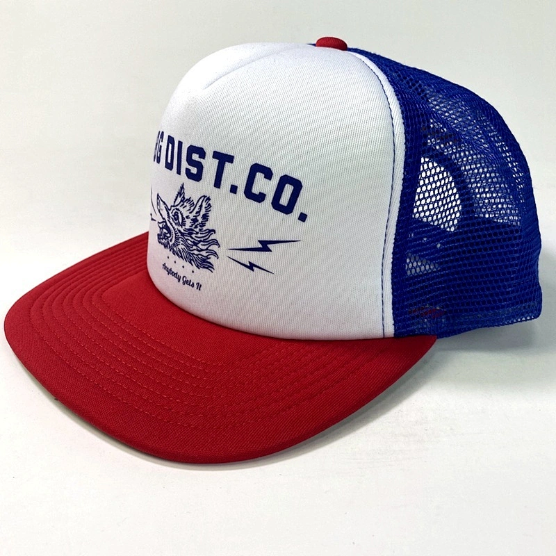 Wholesale OEM Customized High Quality 5 Panel Foam Mesh Snapback Trucker Cap Hats with Printing Logo