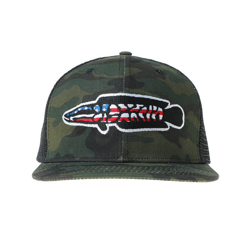 New 6 Panel Snapback Hats 100% Cotton Camouflage Wholesale Trucker Cap with Custom Embroidered Logo