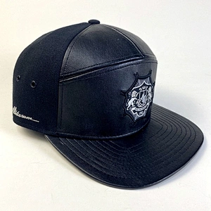 Capwindow 7 Panel PU Leather Snapback Hat Fashion Promotion Cap