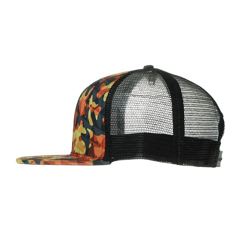 Custom Promotional Snapback Flat Mesh Hat With Sublimation Printing