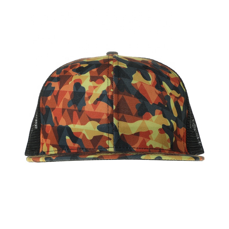 Custom Promotional Snapback Flat Mesh Hat With Sublimation Printing