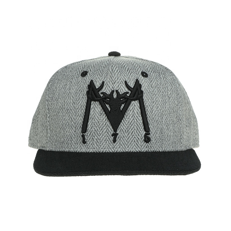 3D Embroidery Custom Design 5 Panel Snapback Hat