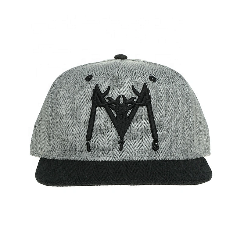 3D Embroidery Custom Design 5 Panel Snapback Hat
