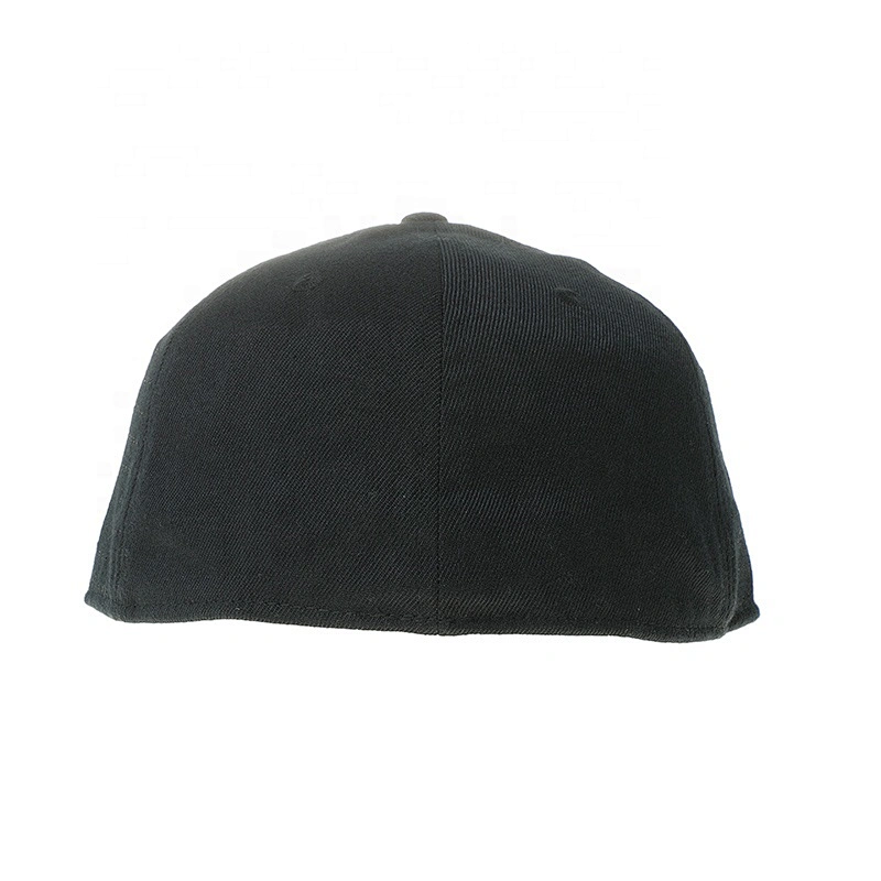 Black Custom Your Own Logo  Quality Flexiable Hat 3D Embroidery Sports Hip Hop Men Fitted Cap
