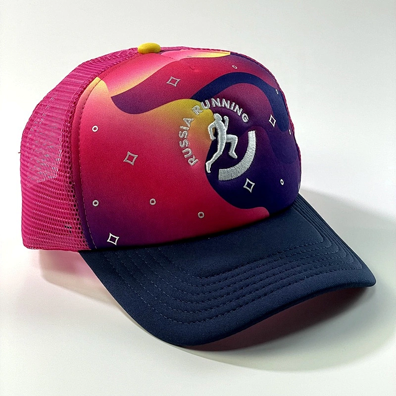 Wholesale OEM Trucker Caps Hats Custom High Quality 5 Panel Embroidery Printing Foam Mesh Snap Back Trucker Cap Hats