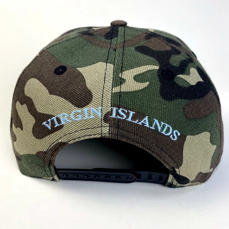 Custom Camo 3D Embroidery Wholesale Promotional Snapback Flat Brim Camouflage Sport Cap