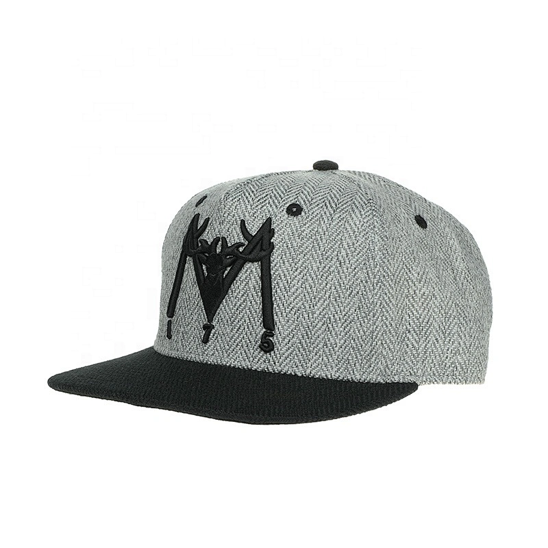 3D Embroidery Custom Design 5 Panel Snapback Hat