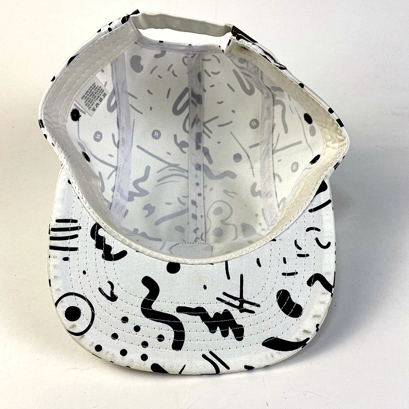 Hot Selling 5 Panel Flat Brim 100% Cotton Polyester Allover Printing Camper Cap  Outdoor Camper Hat Snapback Flat Brim Cap