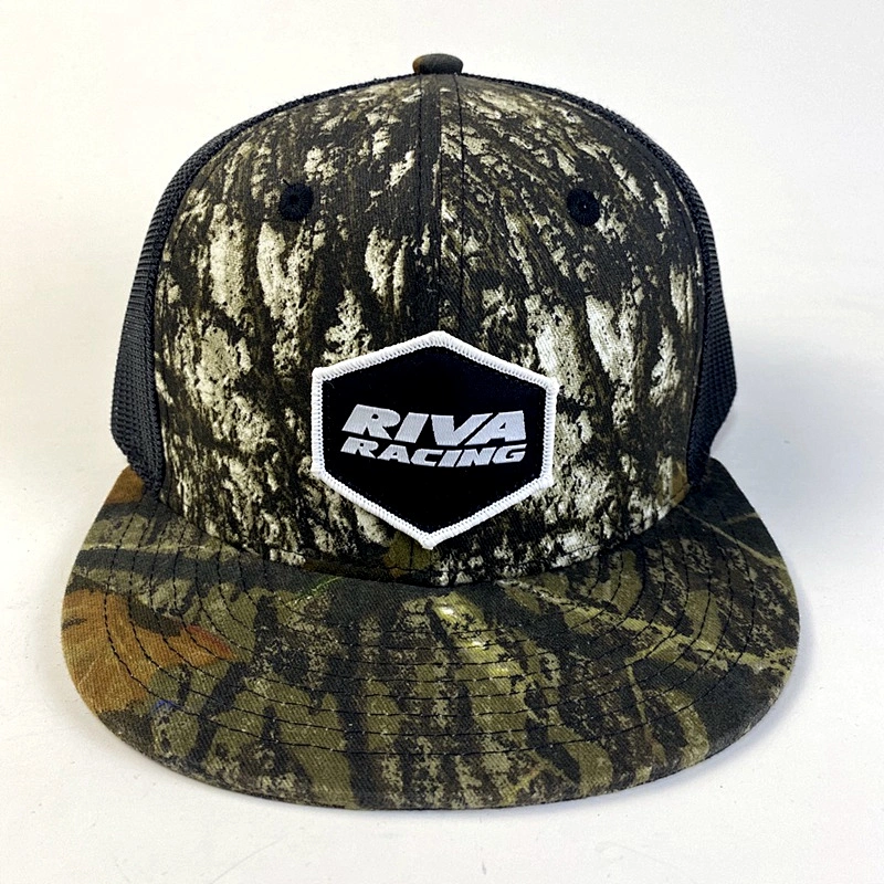 Forest Camouflage Flat Brim Hat Snapback Trucker Cap for Adults