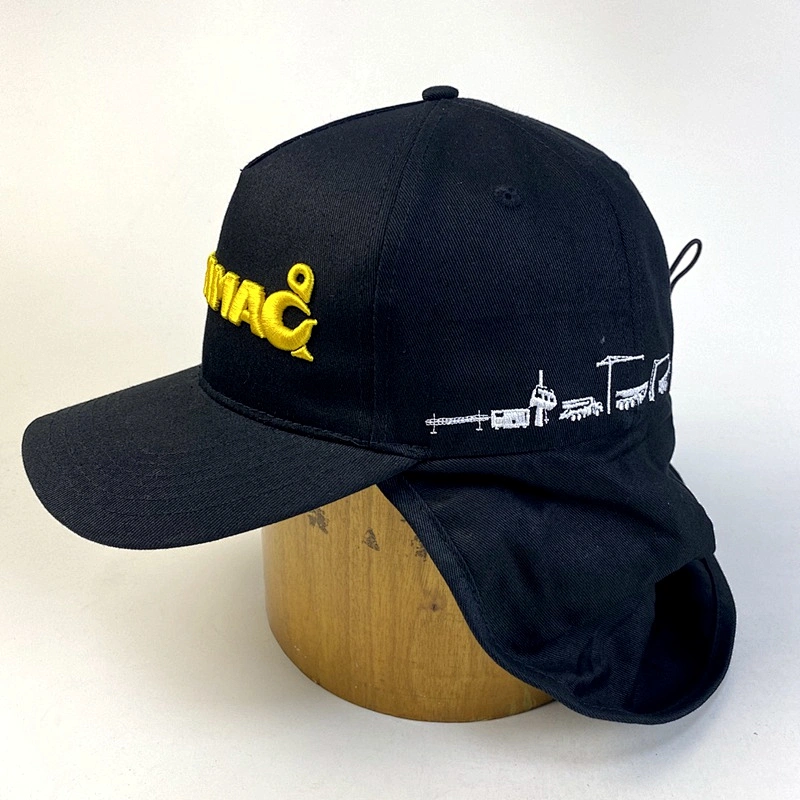 Cotton Sports Custom Embroidery Baseball Cap with Earflap Shield Cover