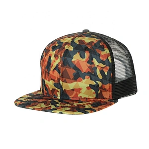Custom Promotional Snapback Flat Mesh Hat With Sublimation Printing