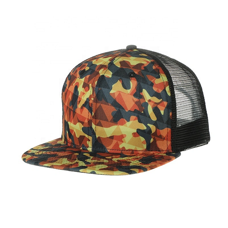 Custom Promotional Snapback Flat Mesh Hat With Sublimation Printing