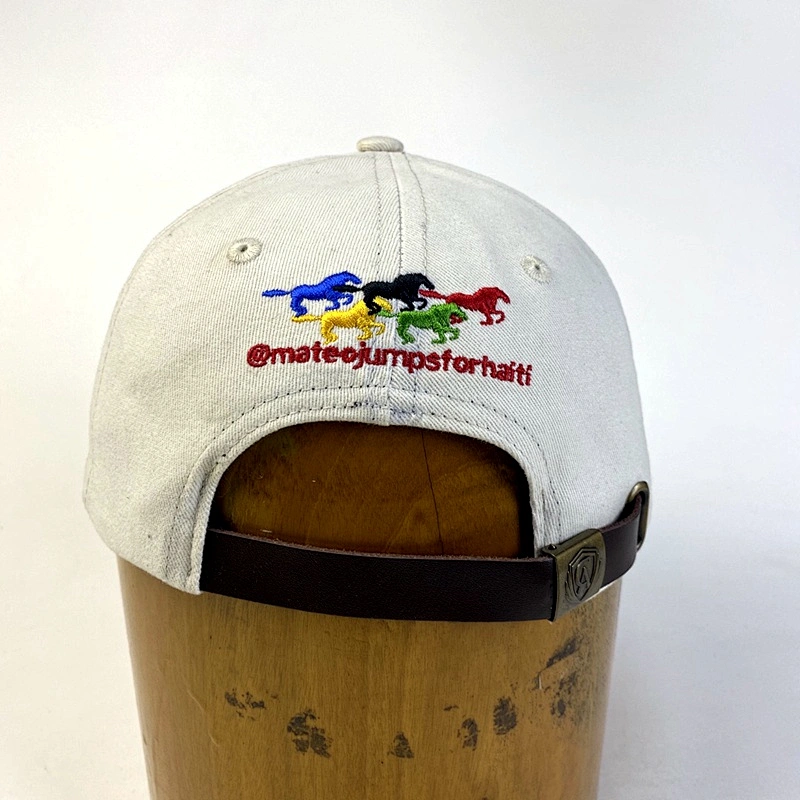 Unisex China Factory Custom 6 Panel Unstructured Caps Embroidered Logo Sports Dad Hat with Leather Strap