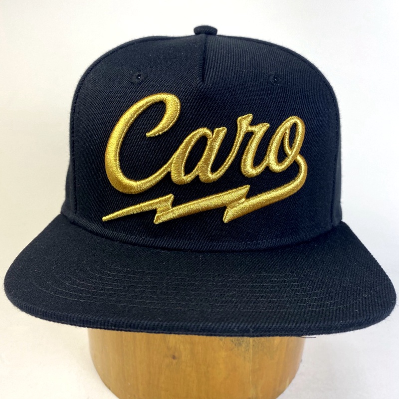 High Quality Wholesale Metallic Gold Thread Puff 3D Embroidery 5 Panel Flat Brim Snap back Sports Cap Hat for Men and Adults