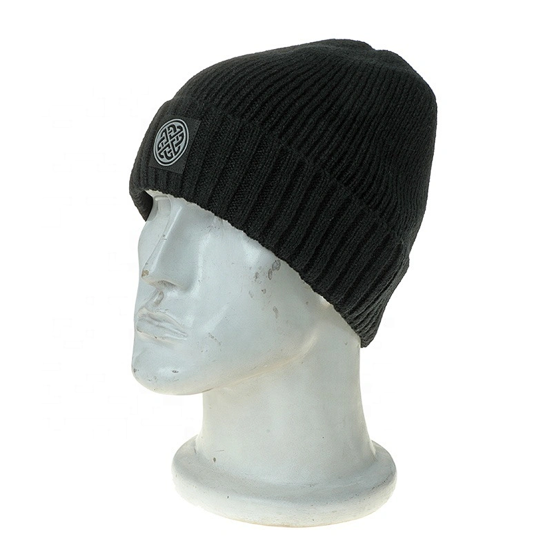 Wholesale 100% Acrylic Custom Logo Knitted Beanie Hat