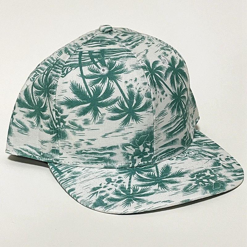 Custom Design Wholesale Flat Bill Tropical Floral Snapback Hats Sports Embroidery Logo Caps with Hawaiian Printing Pattern