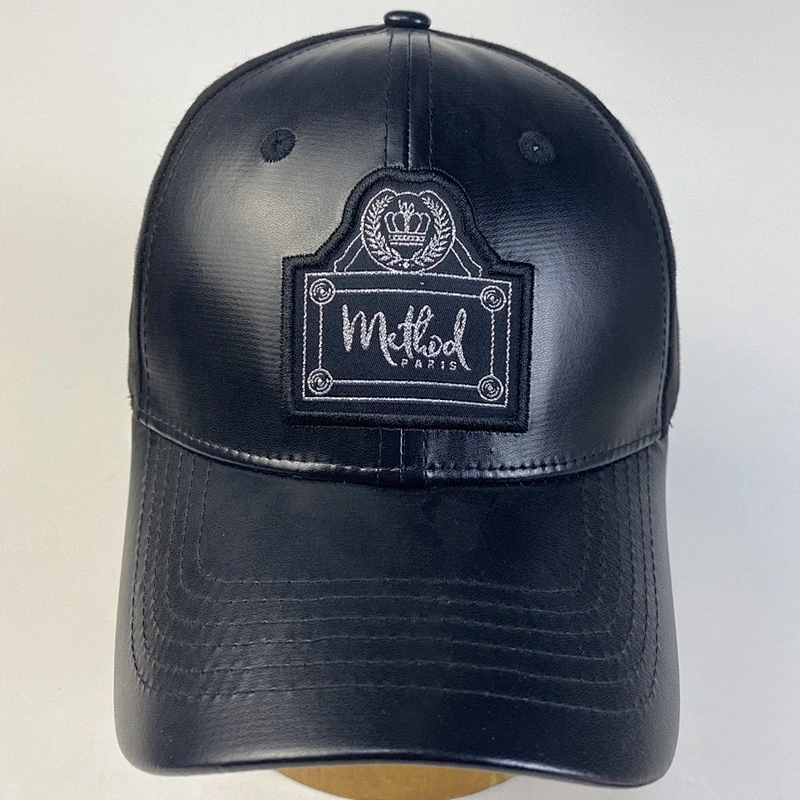 New Fashion Custom 6 Panel PU Leather Hat Suede Baseball Cap for Men and Adults